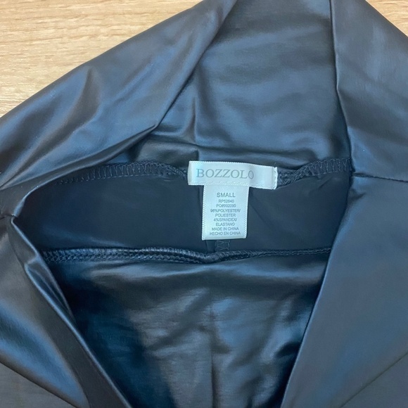 NWT 🏷 FAUX LEATHER High-Waisted Black Biker Shorts Mid Thigh - Picture 7 of 11